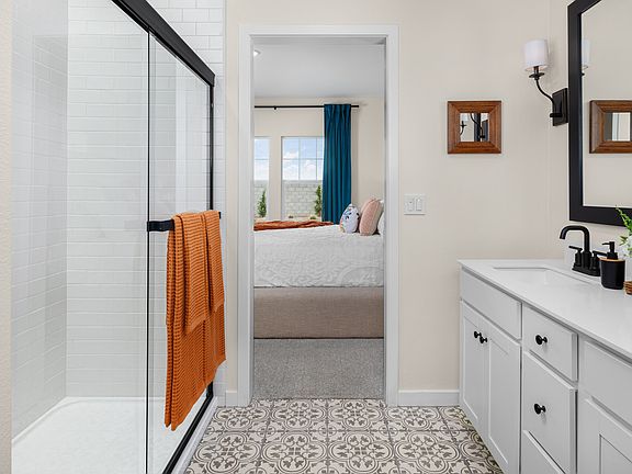 Glass shower enclosure in primary bath