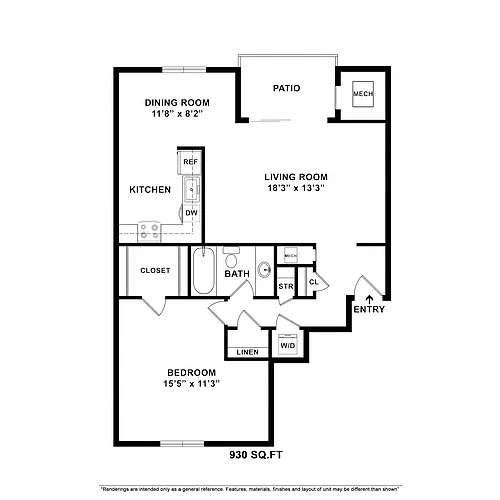 Floor plan 1 Bedroom