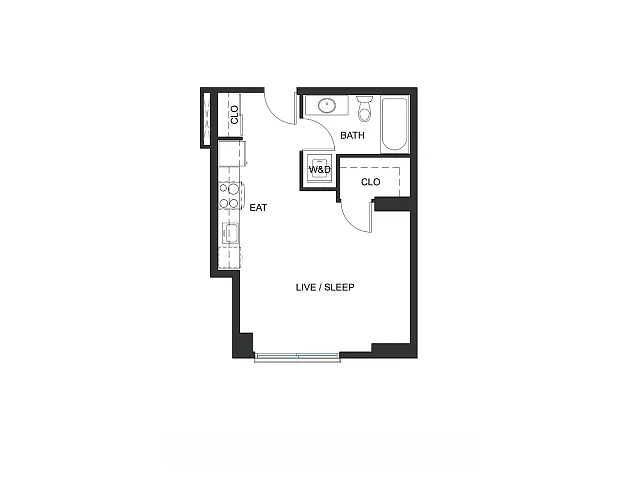 Floor plan Studio -S3 - Iron Flats