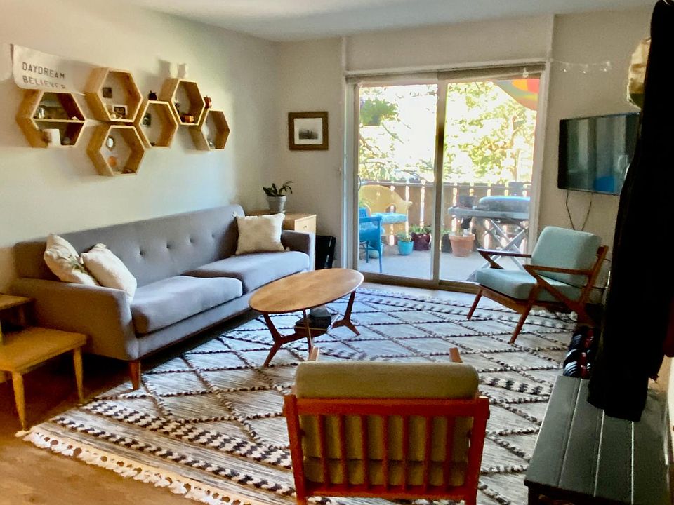 Living room with small balcony