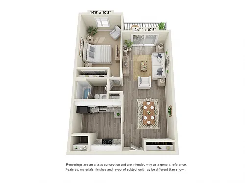 Floor plan 1 BEDROOM