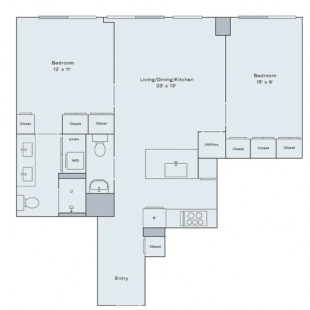 Floor plan B1 Jr Two-Bedroom