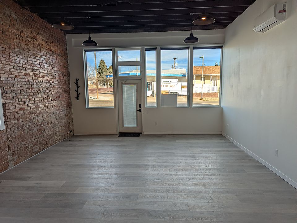East-facing storefront windows