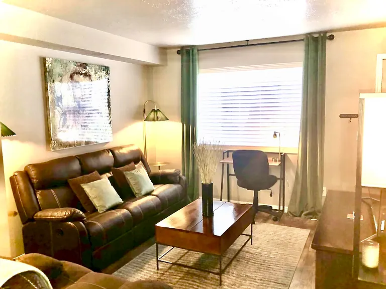 Downstairs living area with an abundance of natural light.