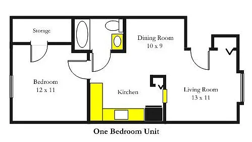 Floor plan 1BR - Single Story
