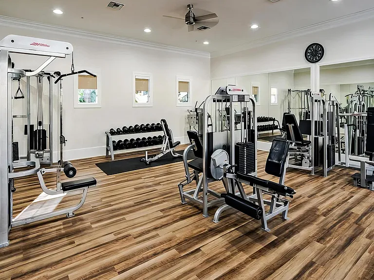 Fitness Center with Strength Training Machines and Free Weights