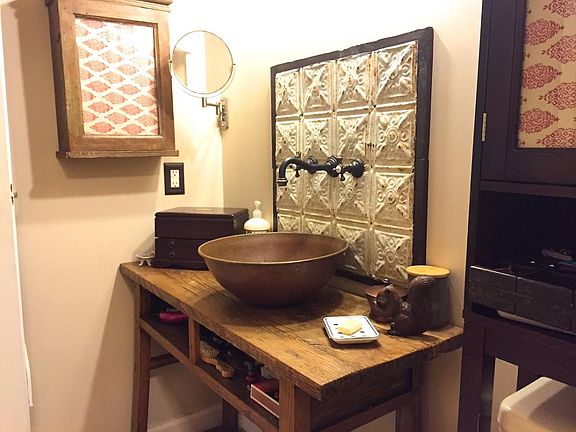 Custom copper vessel sink another angle