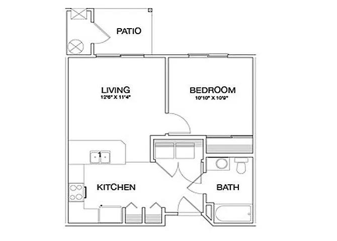 Floor plan 1 Bedroom | Age 55+