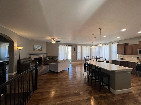 Living room, dining room, and kitchen