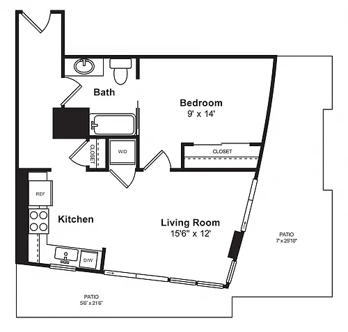 Floor plan A5 1Bed1