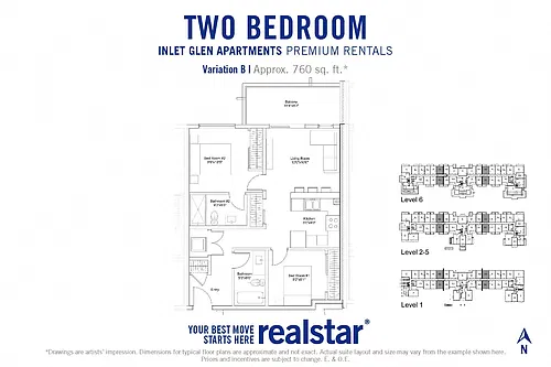 Floor plan Junior 2 Bed 2 Bath B
