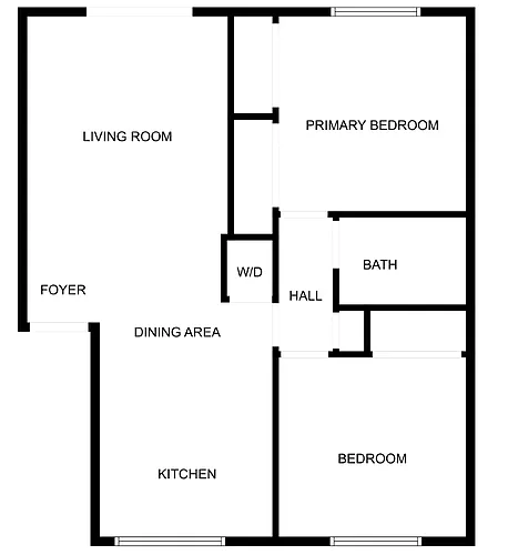 Floor plan 2 Bed 1 Bath B
