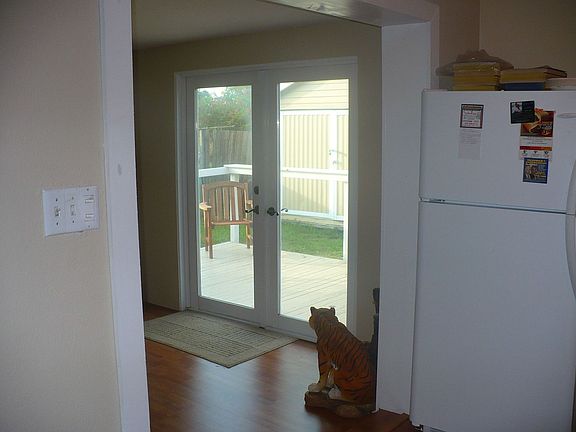 Kitchen out to dining area - french doors