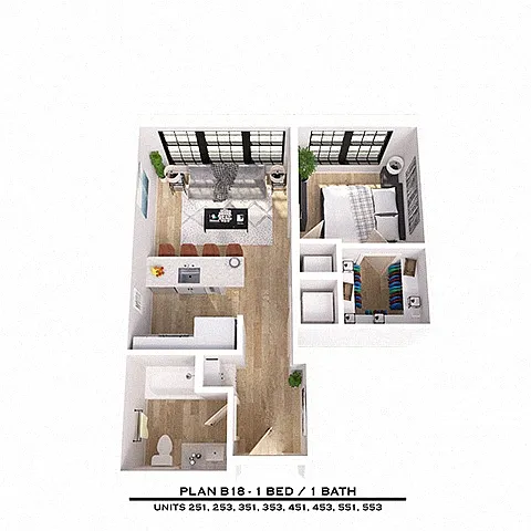 Floor plan B18 1X1