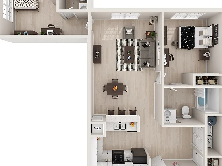 2-Bedroom Apartment with Split-Bedroom Layout 2-Bedroom Apartment with Split-Bedroom Layout