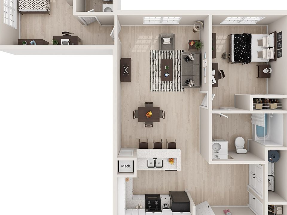2-Bedroom Apartment with Split-Bedroom Layout 2-Bedroom Apartment with Split-Bedroom Layout