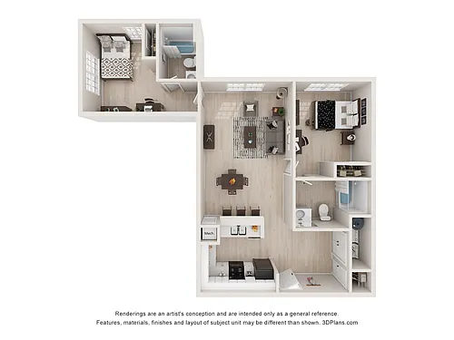 Floor plan 2 Bedroom (Newly Renovated)