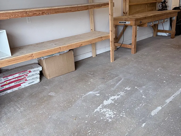 storage shelves in garage