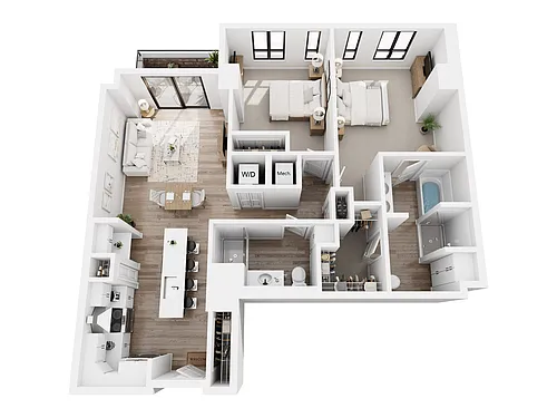 Floor plan 2 Bedroom H