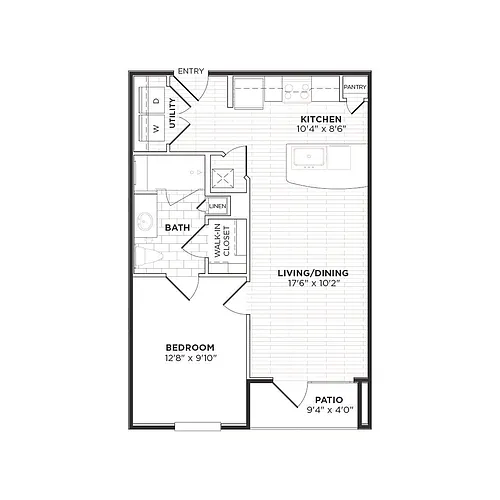 Floor plan A1 - One Bedroom