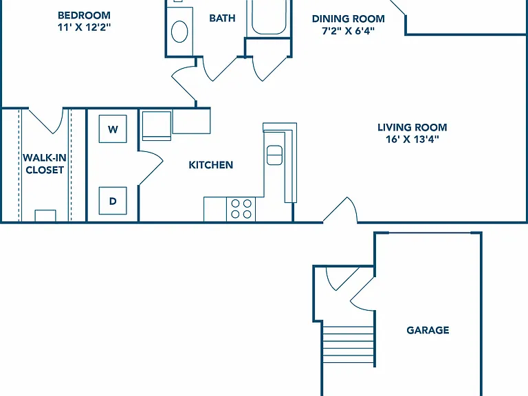 1 Bedroom | 1 Bath | 773 SF | Attached Garage Available 1 Bedroom | 1 Bath | 773 SF | Attached Garage Available
