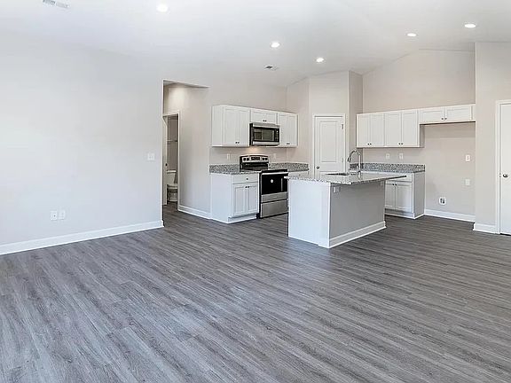 living room and kitchen from front door
