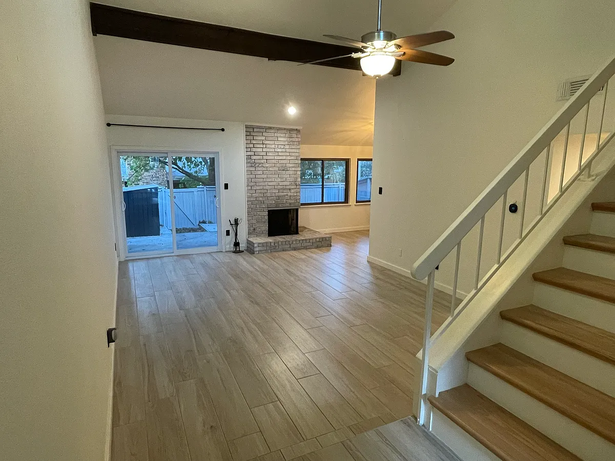 porcelain tile floors with real oak stairway - 7257 Coronado Cir