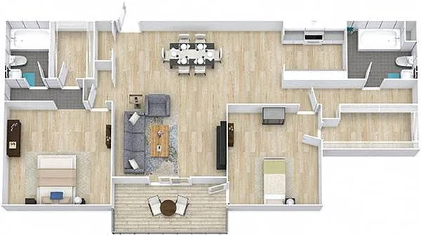 Floor plan 2x2 Panorama Upgraded