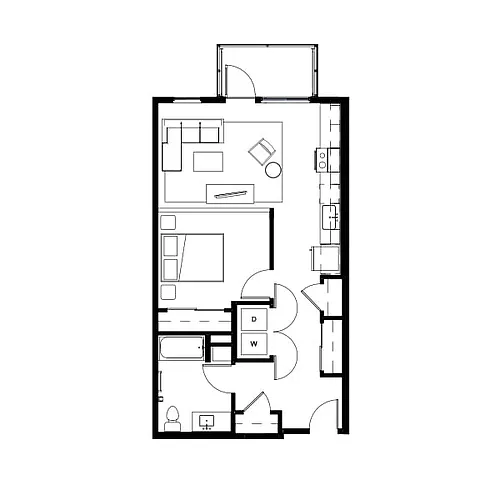 Floor plan One Bed 21