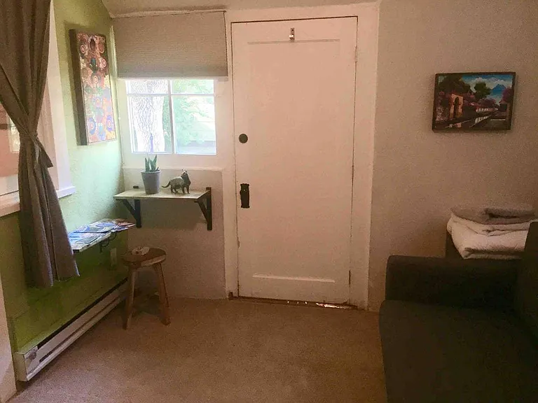 Base board heating in every room of the house, pictured here.