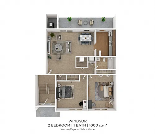 Floor plan Two Bedroom - Windsor