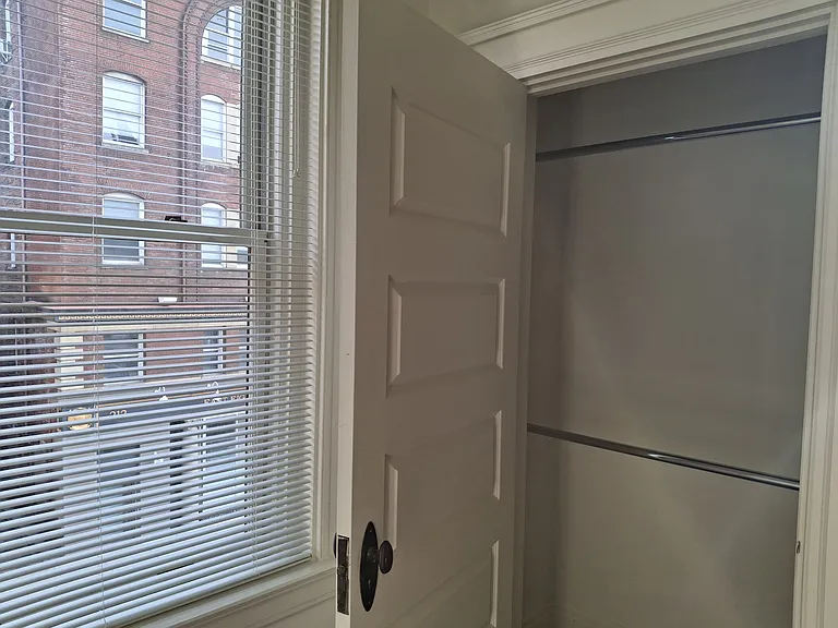 One of two closets in the bedroom. There are six closets in the apartment plus a 10 x 10 lighted storage closet in the basement.