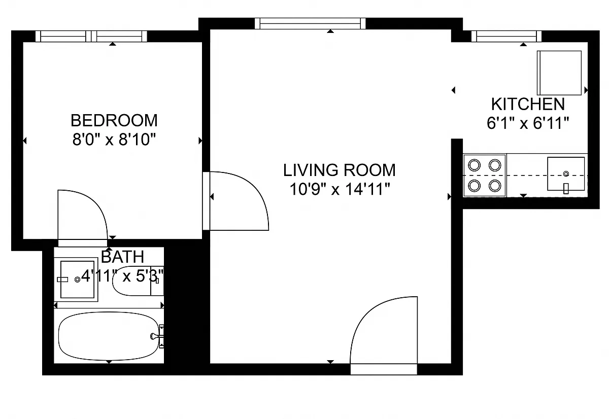 Floor plan 1br1b
