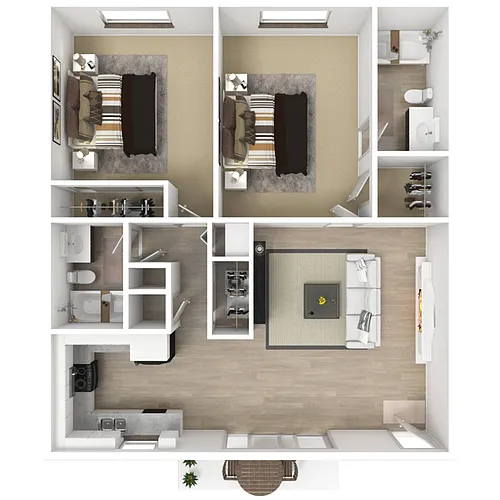 Floor plan 2 Bed 2 Bath B
