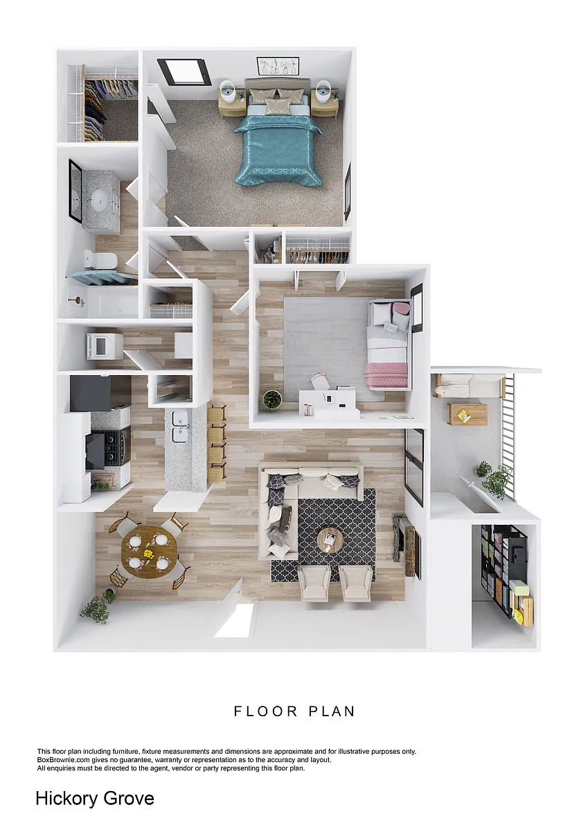 Floor plan 2 Bedroom, 1 Bathroom