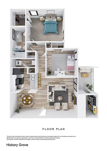 Floor plan 2 Bedroom, 1 Bathroom