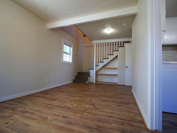 Living room with built in shelves
