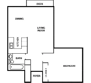 Floor plan 1 Bedroom 1 Bathroom