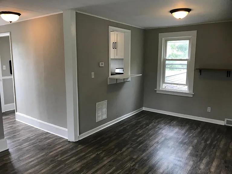 Dining area with pass through kitchen