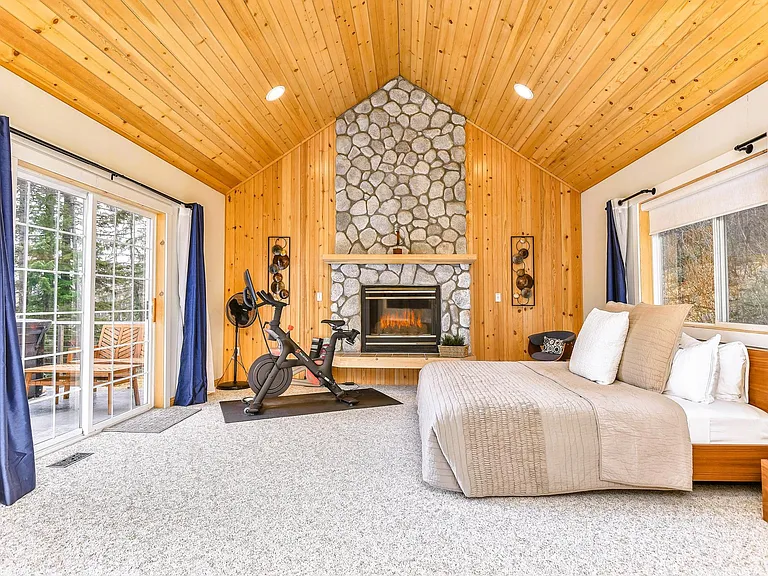 Master suite with fireplace