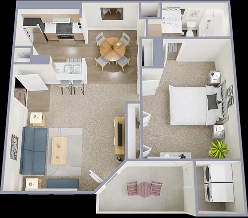 Floor plan 1 Bedroom 1 Bath A1