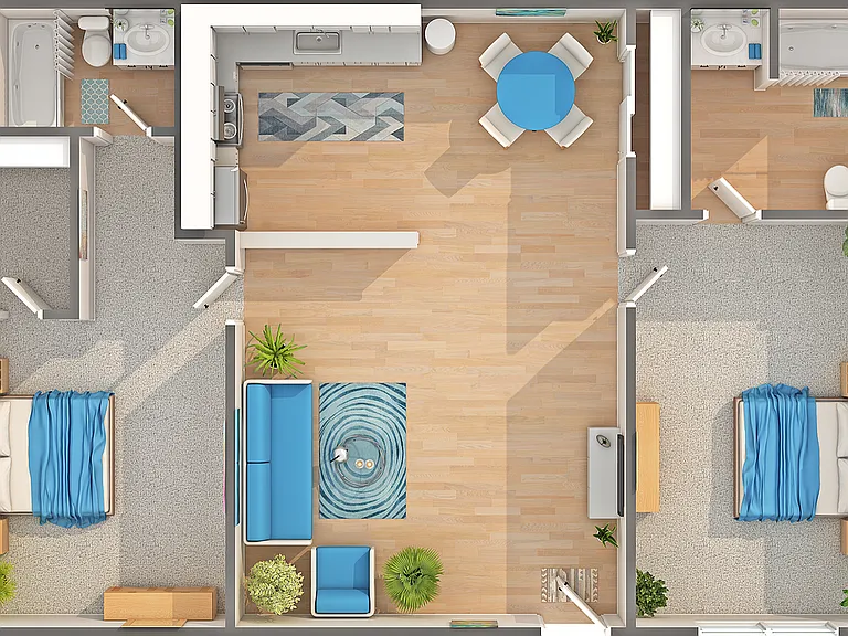 B4R | 2-Bedroom Floorplan B4R | 2-Bedroom Floorplan