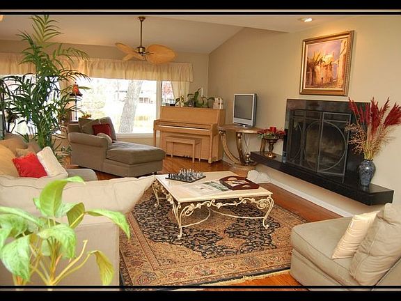 Living Room with Vaulted Ceiling