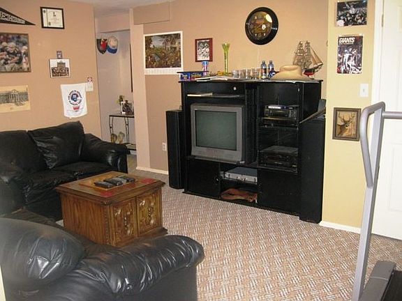 sitting area in finished basement