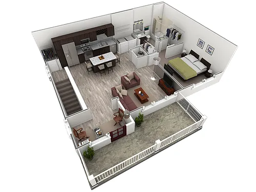 Floor plan 1 BR Grand Overlook