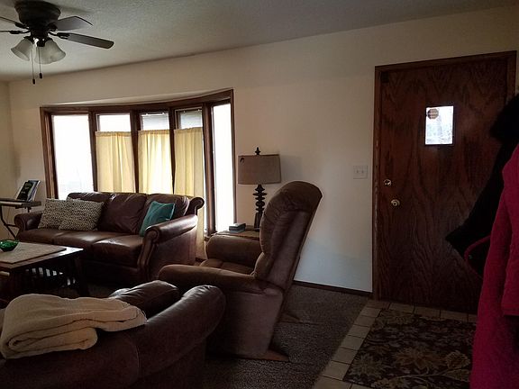 Living room with fireplace.
