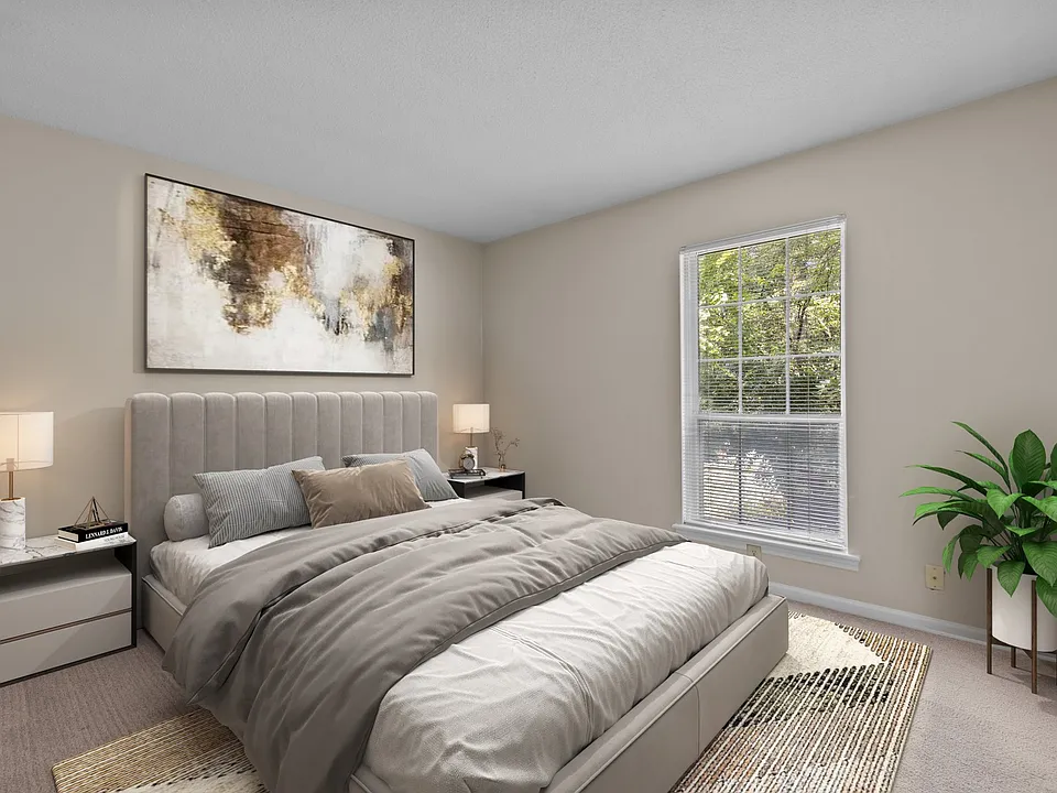 Bedroom #1 (staged) Upper floor apartment.