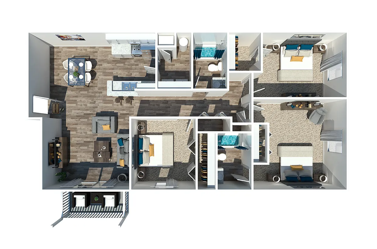 Floor plan 3 Bedroom 2 Bath