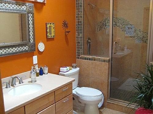 Master bath with custom tile work