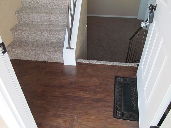 Gorgeous wood floor entry